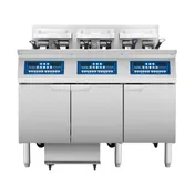 Atosa USA AEFF-50-3T Multiple Battery Electric Fryer Without Basket Lifts, Floor Model - Combo Pot 1 image