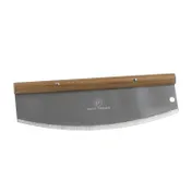 Louis Tellier MBE04 Pizza Cutter, 13-3/4" Stainless Steel Blade, Acacia Wood Handle with Sheath 1 image