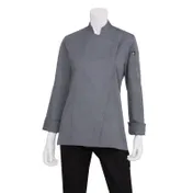 Chef Works BCWMC007-GRY-3XL Womens Lansing Chef Coat, 3XL, Long Sleeve, Black, Poly/Cotton 1 image