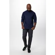 Chef Works JLCL-NAV-4XL Morocco Chef Coat, Men's, 4XLarge, Navy, 65% Polyester 35% Cotton 1 image