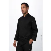 Chef Works REWCCW-BLK-2XL Double-Breasted Black Chef Coat, 2XLarge, Long Sleeve, Unisex 1 image