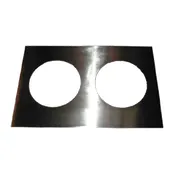 APW Wyott 14883 Adapter Plate - Two 8-1/2" Round Holes, Stainless Steel, Converts 12" x 20" Openings 1 image