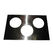 APW Wyott 14886 Adapter Plate - Stainless Steel, Three 6-1/2" Round Holes to Convert 12" x 20" Openings 1 image