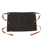 Chef Works AHS01S-BLK-0 Waist Apron, 17.9"L x 28"W, Unisex, Black, 100% Cotton 1 image