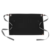Chef Works AHS01S-JBK-0 Berkeley Half Bistro Snap Waist Apron, 17.9"L X 28"W, Jet Black, 100% Cotton 1 image