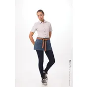 Chef Works AWS01S-MDB-0 Waist Apron, Medium Blue, 12"L x 23"W, 100% Cotton, Hip Pockets 2 image
