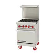 American Range AR-12G-2B 24" Gas Restaurant Range, (1) Space Saver Oven, (2) Open Burners, (1) 12" Griddle 1 image