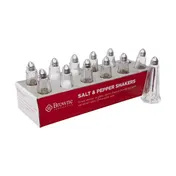 Browne USA 575221 Salt & Pepper Shaker, 1 oz, 2" x 4-1/2" H Glass Jar with Chrome Top - 12/Set 1 image
