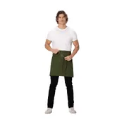 Chef Works AHS02-MIL-0 Waist Apron, Green, 17-19" L x 30-35" W, Straps, Pocket, 80% Recycled PolyCot 1 image