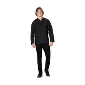 Chef Works BCMC010-BLK-XS Men's Black XS Chef Coat, Poly/Cotton, Long Sleeve, Concealed Snap-Front 1 image