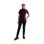 Chef Works BCWSZ006-MER-XS Women's Chef Coat, XSmall, Burgundy, Poly/Cotton, Short Sleeve - 1/Case 1 image