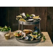 Steelite GWSFS22228V Two-Tier Seafood Stand, 7.625" Stainless Steel, Dishwasher Safe - 1/Case 1 image