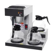 SYBO SF-CB-3GA Decanter Coffee Maker, 12‑Cup 1650W 120V Stainless Steel, 3 Warmers, 3 Glass Decanters 1 image