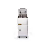 ANETS 40AV 15" Full Pot Floor Model Gas Fryer w/ 35 lbs Capacity, 2 Twin Baskets, Millivolt Control 5 image