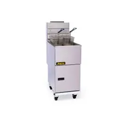 ANETS 40AV 15" Full Pot Floor Model Gas Fryer w/ 35 lbs Capacity, 2 Twin Baskets, Millivolt Control 9 image