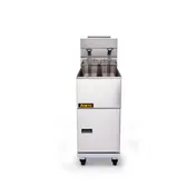 ANETS 70AV 19" Full Pot Floor Model Gas Fryer w/ 65 lbs Capacity, 2 Twin Baskets, Millivolt Control 5 image