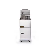 ANETS 70AV 19" Full Pot Floor Model Gas Fryer w/ 65 lbs Capacity, 2 Twin Baskets, Millivolt Control 6 image