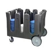 Vollrath ADC-8 Traex Adjustable Dish Caddy, 40"W x 30"D, 8 Compartments, 440 Plates, Gray, NSF, Plastic 1 image