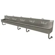 Advance Tabco 19-18-100-F 100" Wall Mounted Multi-Station Hand Sink with Faucet - 16 gauge 1 image