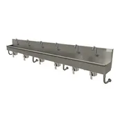 Advance Tabco 19-18-120KV 120" Wall Mounted Multi-Station Hand Sink without Faucet w/Knee Valves 1 image