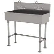 Advance Tabco 19-FM-40-F 40" Freestanding Multi-Station Hand Sink with Faucet - 16 gauge 1 image