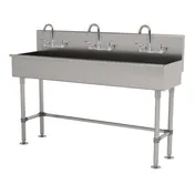 Advance Tabco 19-FM-60-F 60" Freestanding Multi-Station Hand Sink with Faucet - 16 gauge 1 image