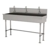 Advance Tabco 19-FM-60EF 60" Freestanding Multi-Station Hand Sink with e-Faucet - 16 gauge 1 image