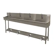 Advance Tabco 19-FM-80FV 80" Freestanding Multi-Station Hand Sink without Faucet w/Foot Valves 1 image