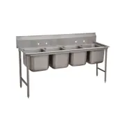 Advance Tabco 9-84-80 97" Four Compartment Sink, 20"W x 28"L Bowl Without Drainboard 1 image