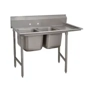 Advance Tabco 93-22-40-24R 72" Two Compartment Sink, 20"W x 20"L Bowl With Right-Hand Drainboard 1 image