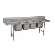 Advance Tabco 93-4-72-18RL 110" Four Compartment Sink, 16"W x 20"L Bowl With 2 Drainboards 1 image