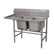 Advance Tabco 94-2-36-18L 58" Two Compartment Sink, 16"W x 20"L Bowl With Left-Hand Drainboard 1 image