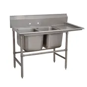 Advance Tabco 94-2-36-18R 58" Two Compartment Sink, 16"W x 20"L Bowl With Right-Hand Drainboard 1 image