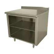 Advance Tabco EK-SS-3612M 144" Cabinet Base Open Front Work Table with Mid-Shelf 1 image
