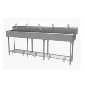 Advance Tabco FC-FM-100FV 100" Freestanding Multi-Station Hand Sink without Faucet w/Foot Valves 1 image