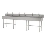 Advance Tabco FC-FM-120EF 120" Freestanding Multi-Station Hand Sink with e-Faucet - 16 gauge 1 image