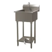 Advance Tabco FC-FM-2219FV 23" Freestanding Hand Sink without Faucet - Single Foot Valve / 16 g 1 image