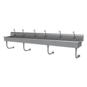 Advance Tabco FC-WM-120EFADA 120" Wall Mounted Multi-Station Hand Sink with e-Faucet - 16 gauge 1 image