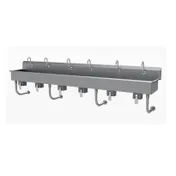Advance Tabco FC-WM-120KV 120" Wall Mounted Multi-Station Hand Sink without Faucet-Knee Valves/16 g 1 image