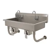 Advance Tabco FC-WM-40KV 40" Wall Mounted Multi-Station Hand Sink without Faucet-Knee Valves/16 g 1 image