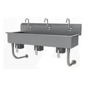 Advance Tabco FC-WM-60KV 60" Wall Mounted Multi-Station Hand Sink without Faucet-Knee Valves/16 g 1 image