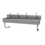 Advance Tabco FC-WM-80EF 80" Wall Mounted Multi-Station Hand Sink with e-Faucet - 16 gauge 1 image