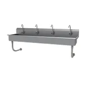 Advance Tabco FC-WM-80EFADA 80" Wall Mounted Multi-Station Hand Sink with e-Faucet - 16 gauge 1 image
