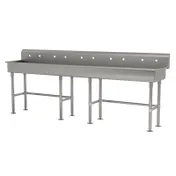 Advance Tabco FS-FM-100-ADA 100" Freestanding Multi-Station Hand Sink without Faucet - 14 gauge 1 image