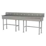 Advance Tabco FS-FM-100 100" Freestanding Multi-Station Hand Sink without Faucet - 14 gauge 1 image