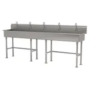 Advance Tabco FS-FM-100EF 100" Freestanding Multi-Station Hand Sink with e-Faucet - 14 gauge 1 image
