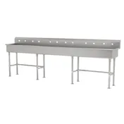 Advance Tabco FS-FM-120 120" Freestanding Multi-Station Hand Sink without Faucet - 14 gauge 1 image