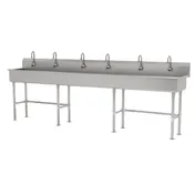 Advance Tabco FS-FM-120EF 120" Freestanding Multi-Station Hand Sink with e-Faucet - 14 gauge 1 image