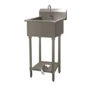 Advance Tabco FS-FM-2219FV 23" Freestanding Hand Sink without Faucet - Single Foot Valve / 14 g 1 image