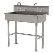 Advance Tabco FS-FM-40-ADA-F 40" Freestanding Multi-Station Hand Sink with Wrist Faucet - 14 gauge 1 image